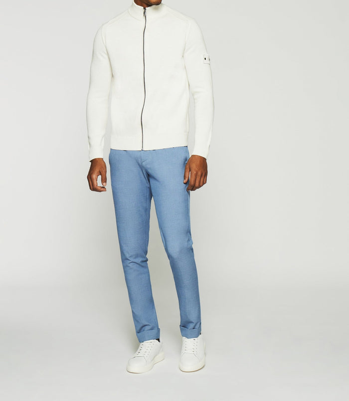 Izac Gilet Zippé Col Montant écru DAN