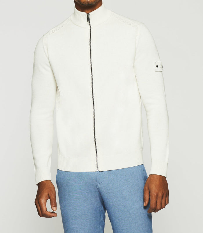 izac Gilet zippé col montant écru DAN