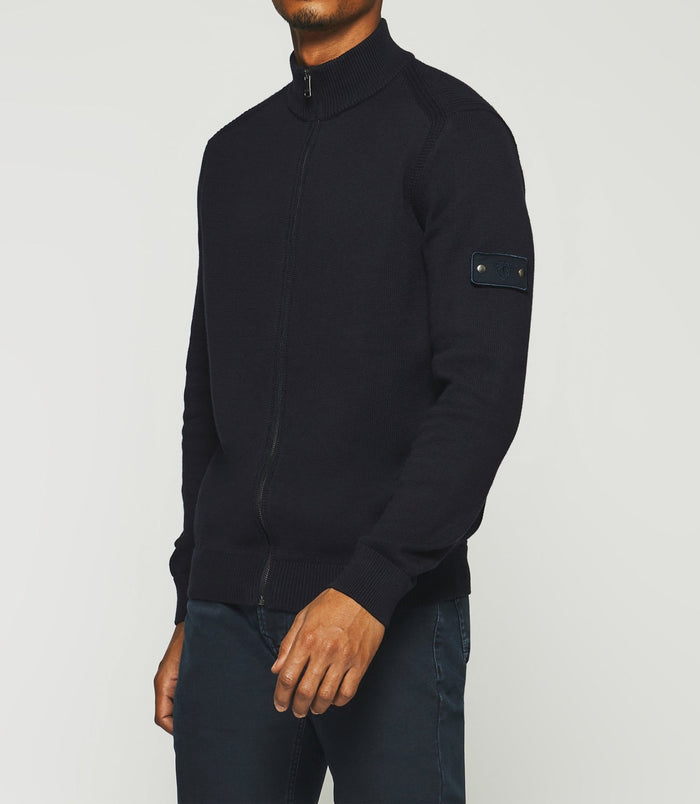 Izac Gilet Zippé Col Montant Marine DAN