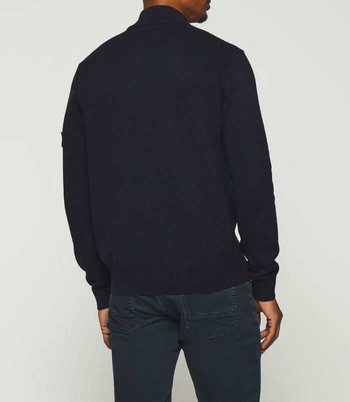 Izac Gilet Zippé Col Montant Marine DAN
