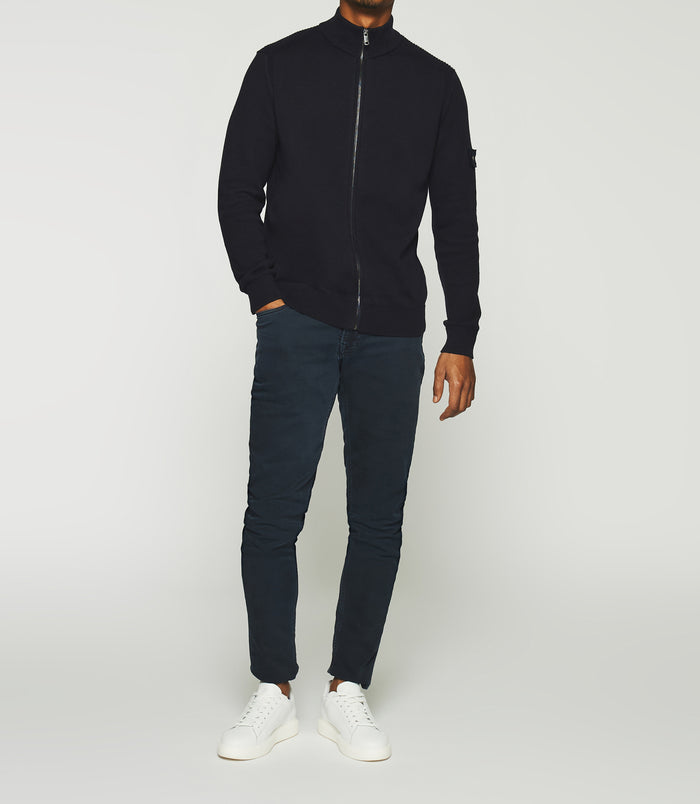 izac Gilet zippé col montant marine DAN