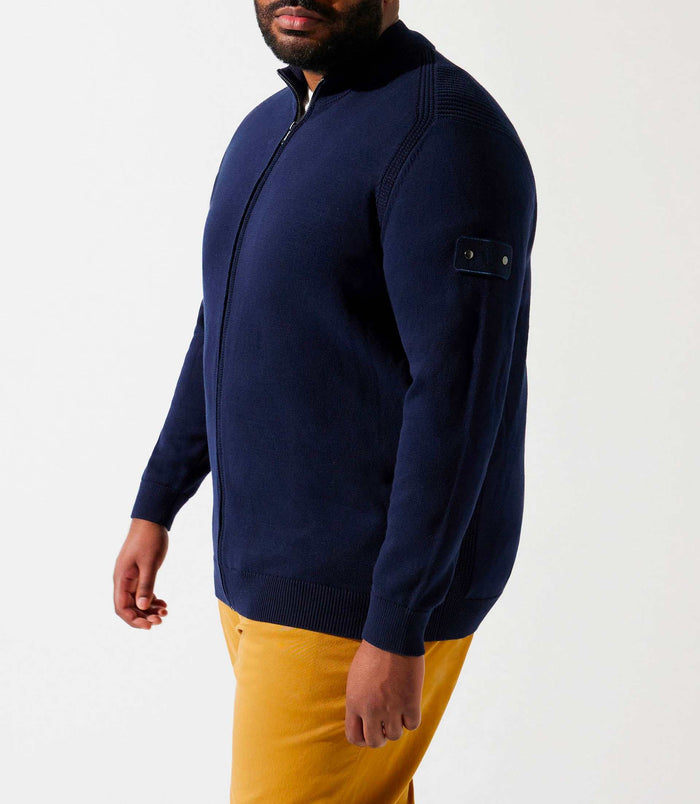 Izac Gilet Zippé Col Montant Marine DANBT