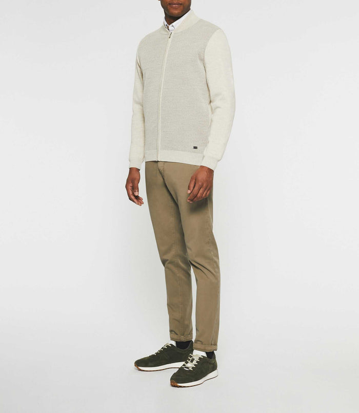 izac Gilet zippé col teddy beige BAO