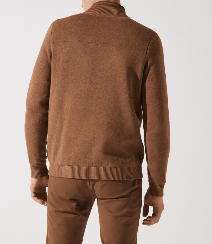 Izac Gilet Zippé Col Teddy Camel
