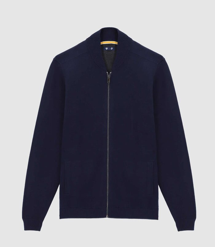 izac Gilet zippé col teddy marine