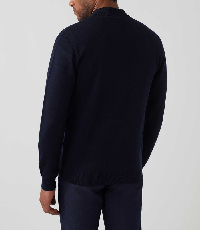 Izac Gilet Zippé Col Teddy Marine "Sesto"