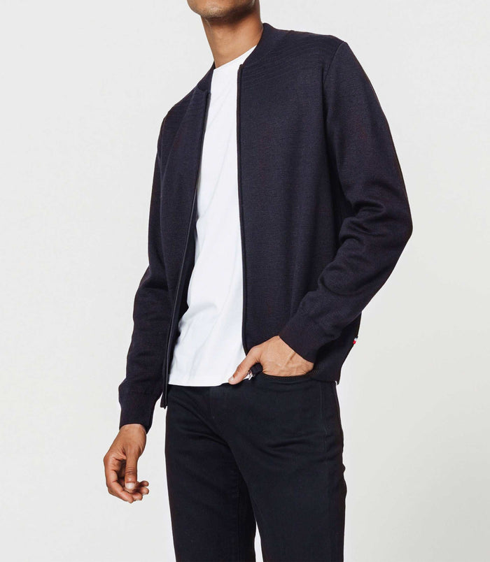 izac Gilet zippé col teddy marine