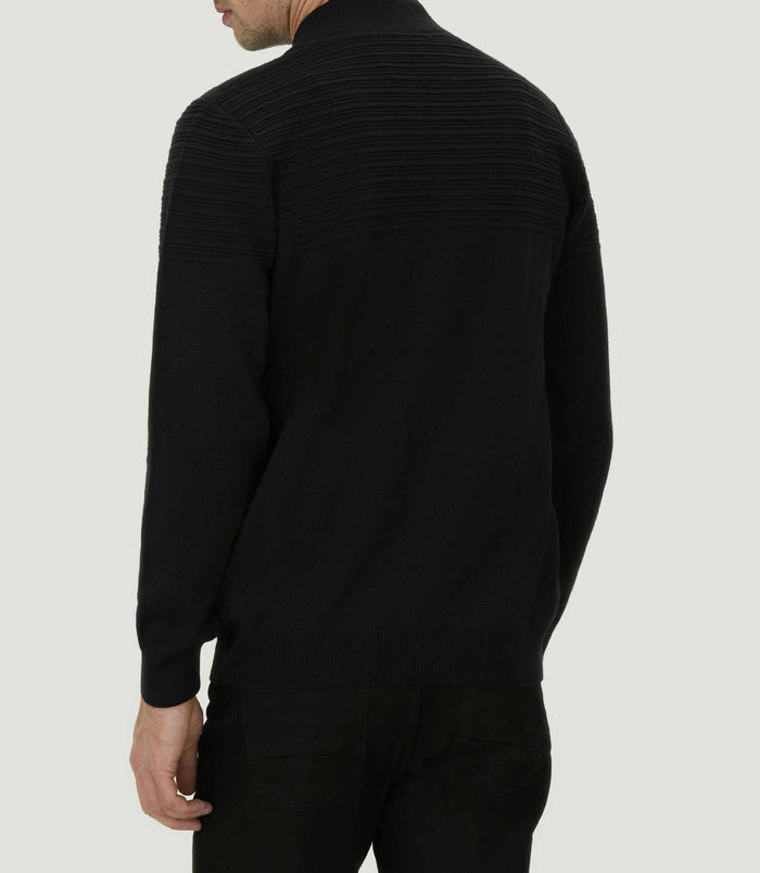 Izac Gilet Zippé Col Teddy Noir "Lawson"