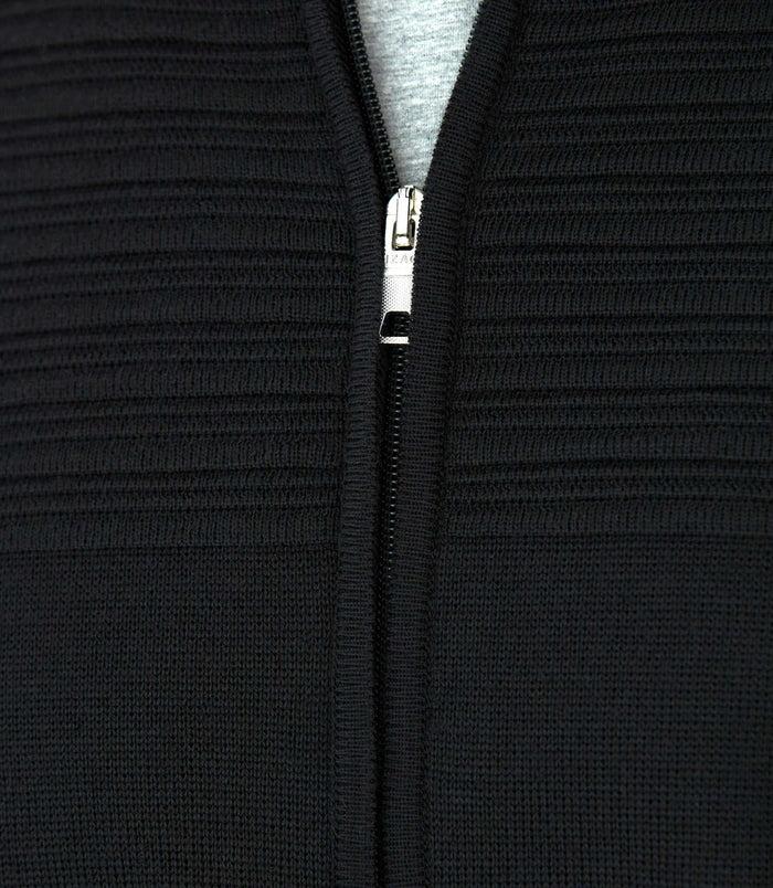 Izac Gilet Zippé Col Teddy Noir "Lawson"
