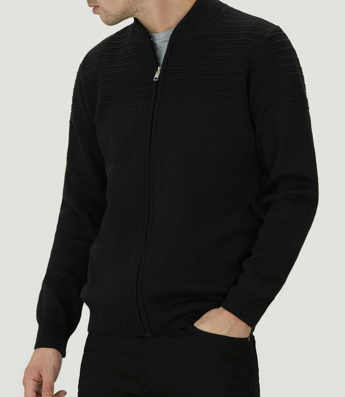 izac Gilet zippé col teddy noir "Lawson"