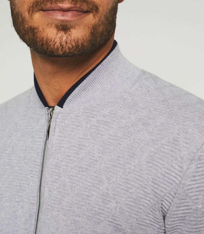 Izac Gilet Zippé Gris Chiné "Dimitri"