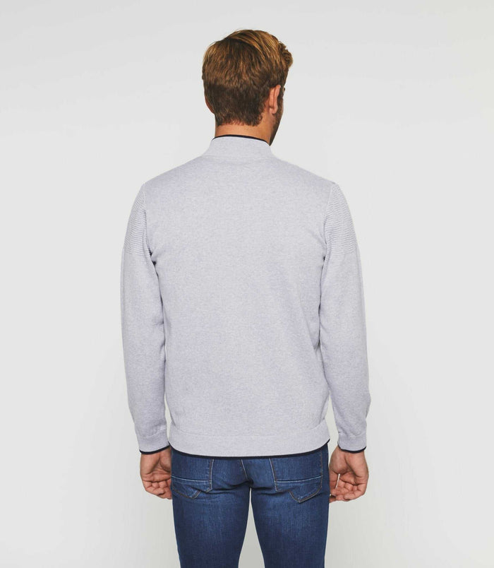 izac Gilet zippé gris chiné "Dimitri"