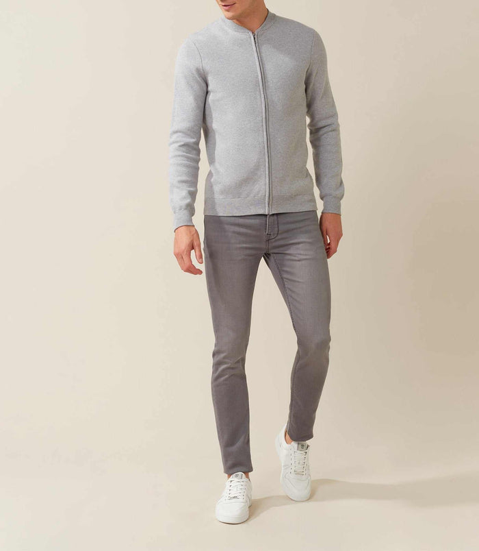 izac Gilet zippé style campus gris "Forbert"