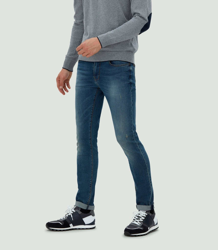 Izac Jean Effet Usé Bleu Moyen "Raphael"