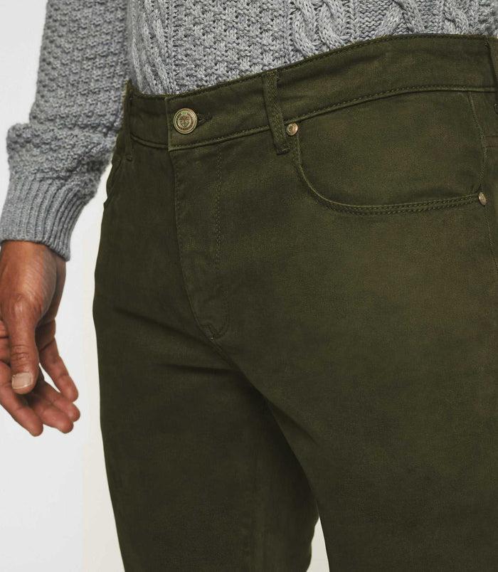 Izac Jean Slim 5 Poches Kaki ELEGANCE