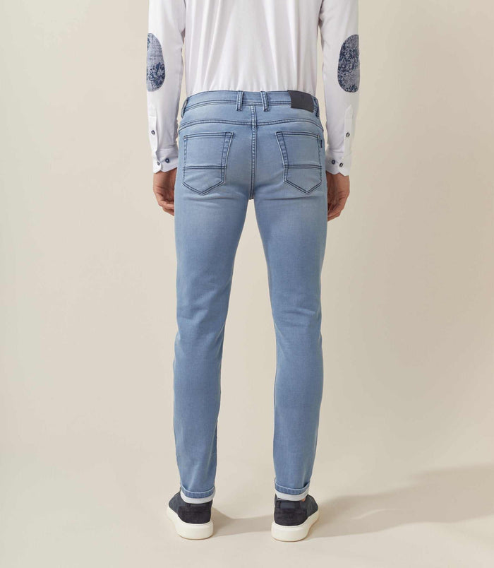 Izac Jean Slim Bleu Délavé "Pilote"