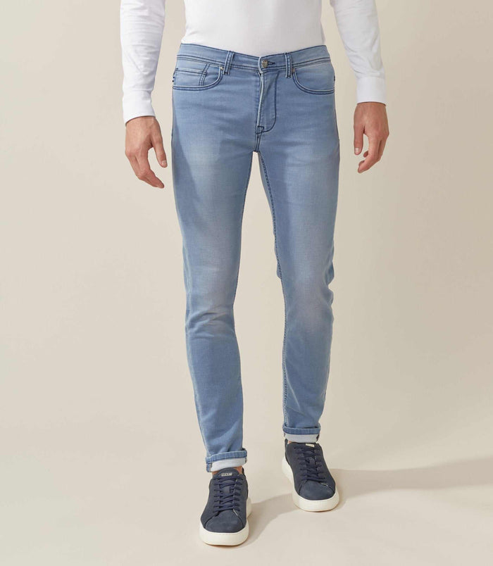 izac Jean slim bleu délavé "Pilote"
