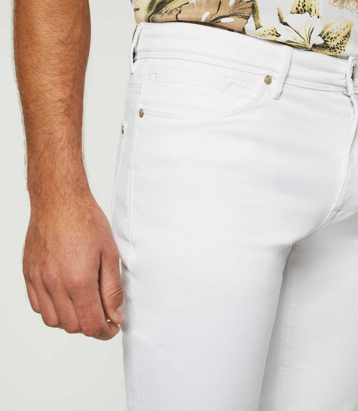 Izac Jean Slim Délavé Blanc TIC