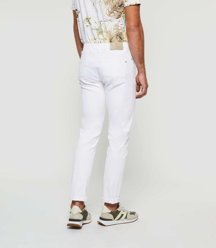 Izac Jean Slim Délavé Blanc TIC
