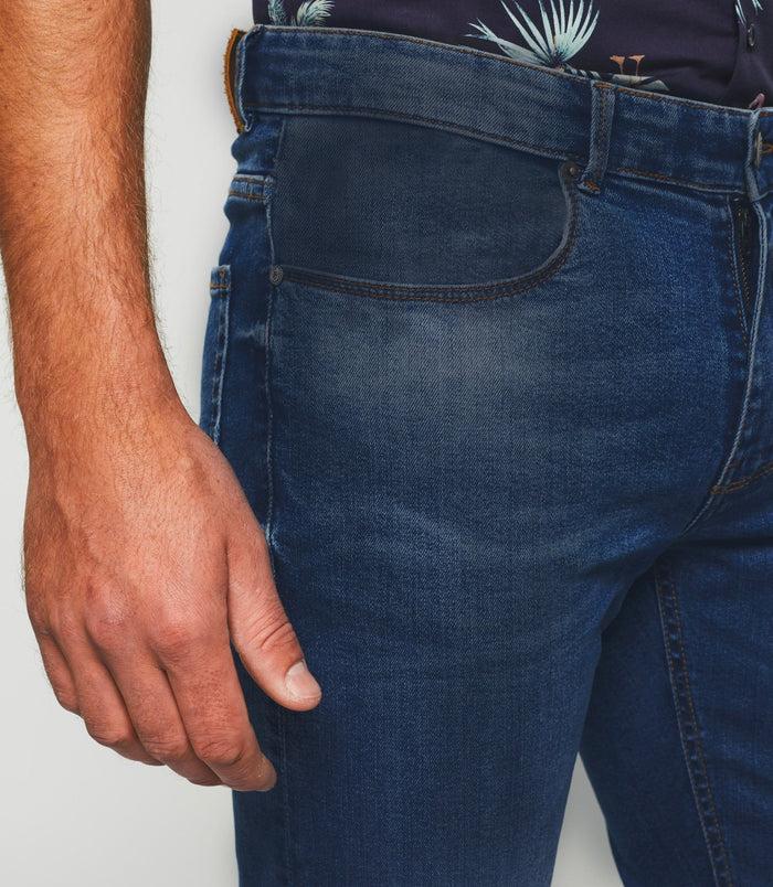 Izac Jean Slim Délavé Bleu Moyen TORIDEOUT