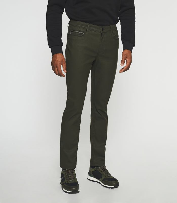 izac Jean slim denim enduit kaki EROS