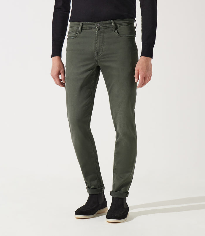 izac Jean slim en molleton kaki ETERNELLE