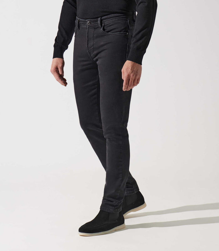 izac Jean slim en molleton noir