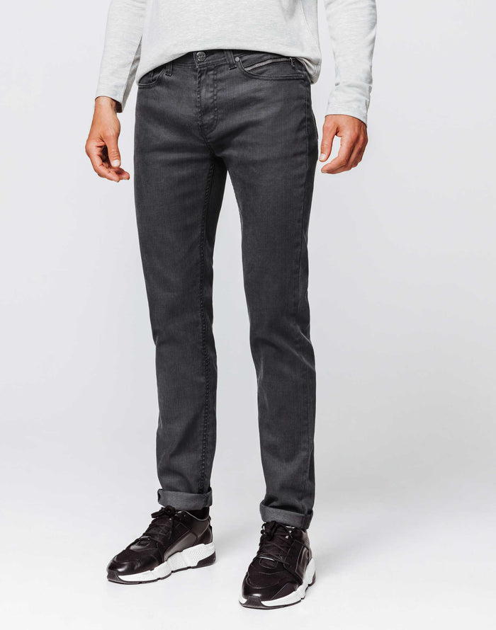 izac Jean slim enduit gris moyen