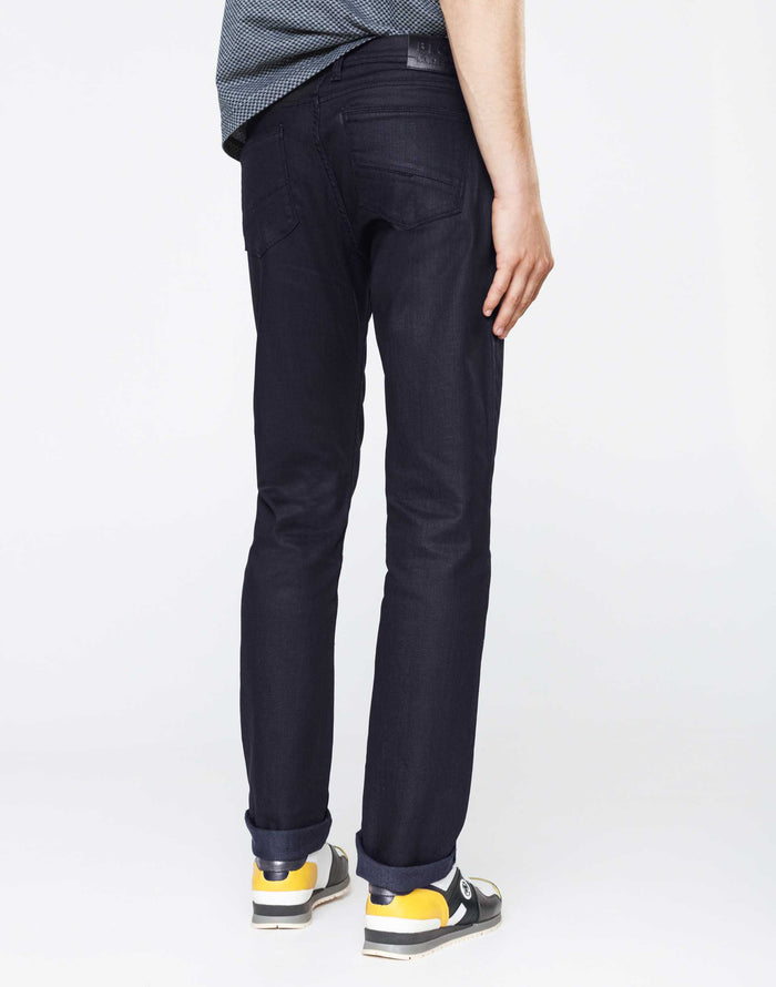 Izac Jean Slim Enduit Marine "Dison"