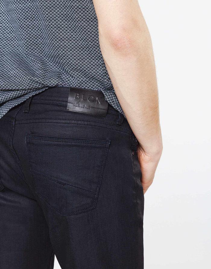 Izac Jean Slim Enduit Marine "Dison"