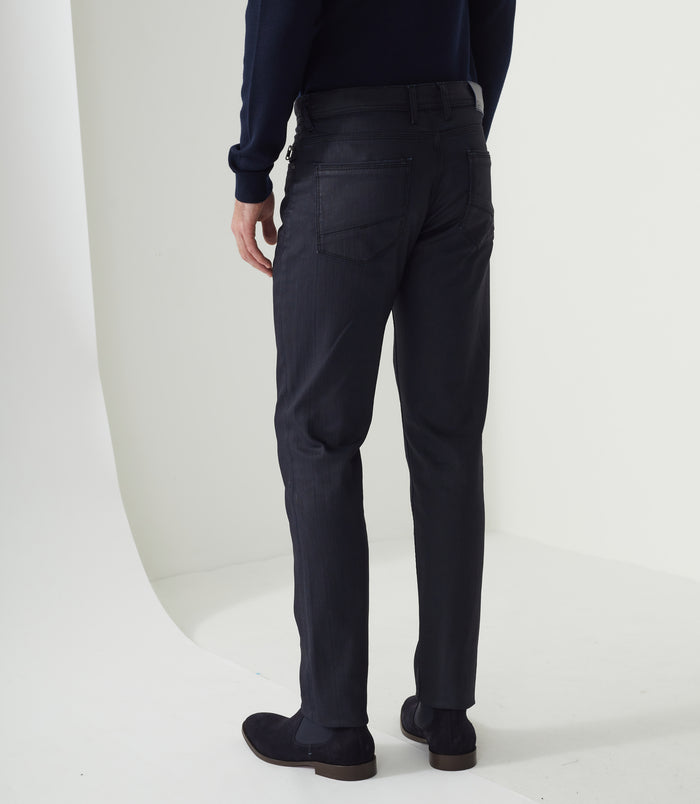 Izac Jean Slim Enduit Marine "Lime"