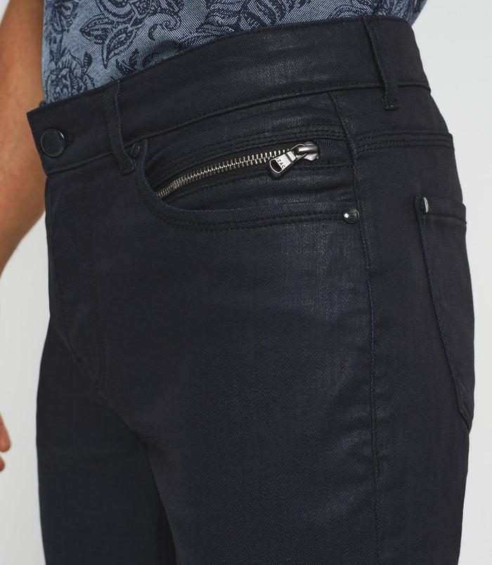 Izac Jean Slim Enduit Marine "Time"