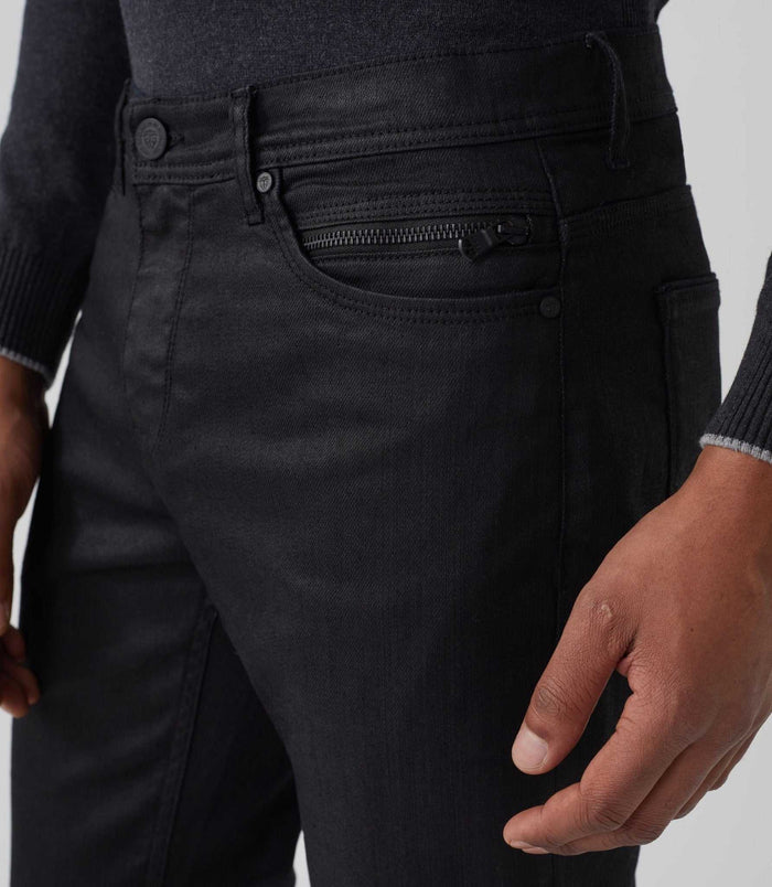 Izac Jean Slim Enduit Noir "Lime"