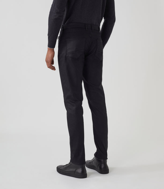 Izac Jean Slim Enduit Noir "Lime"