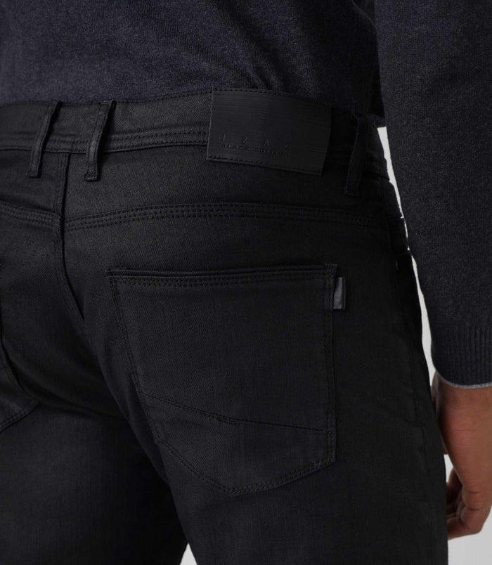 Izac Jean Slim Enduit Noir "Lime"