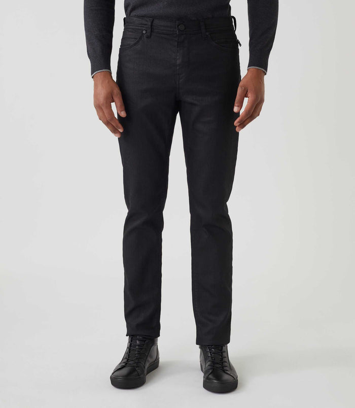 izac Jean slim enduit noir "Lime"