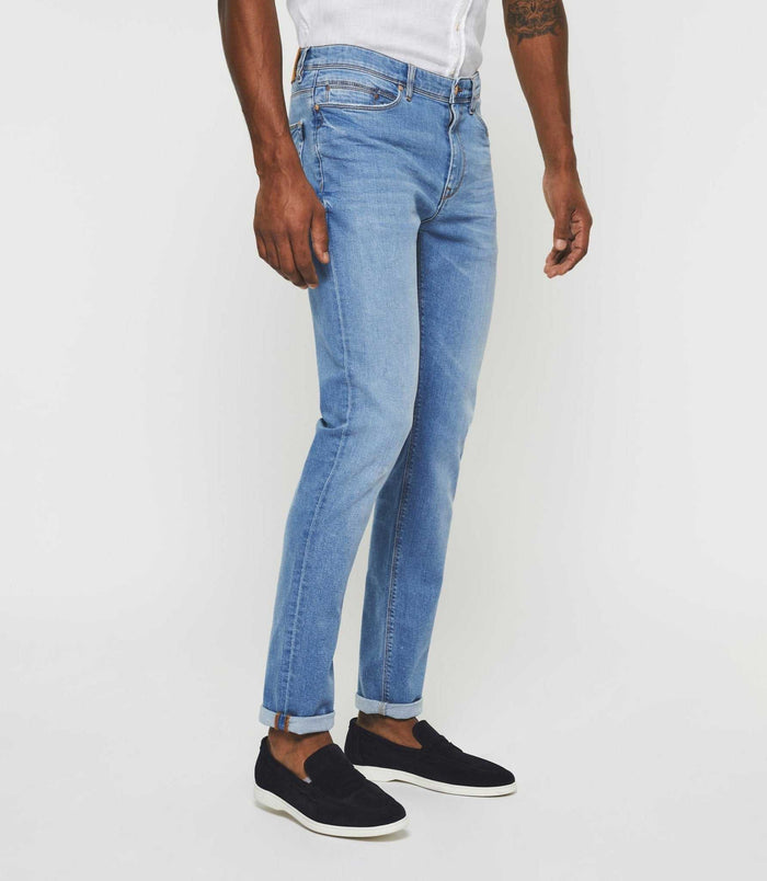 izac Jean slim hydroless délavé bleu clair "Tigre"