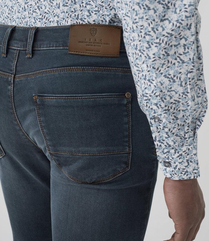 Izac Jean Slim Molleton Bleu Moyen LOYALOUT