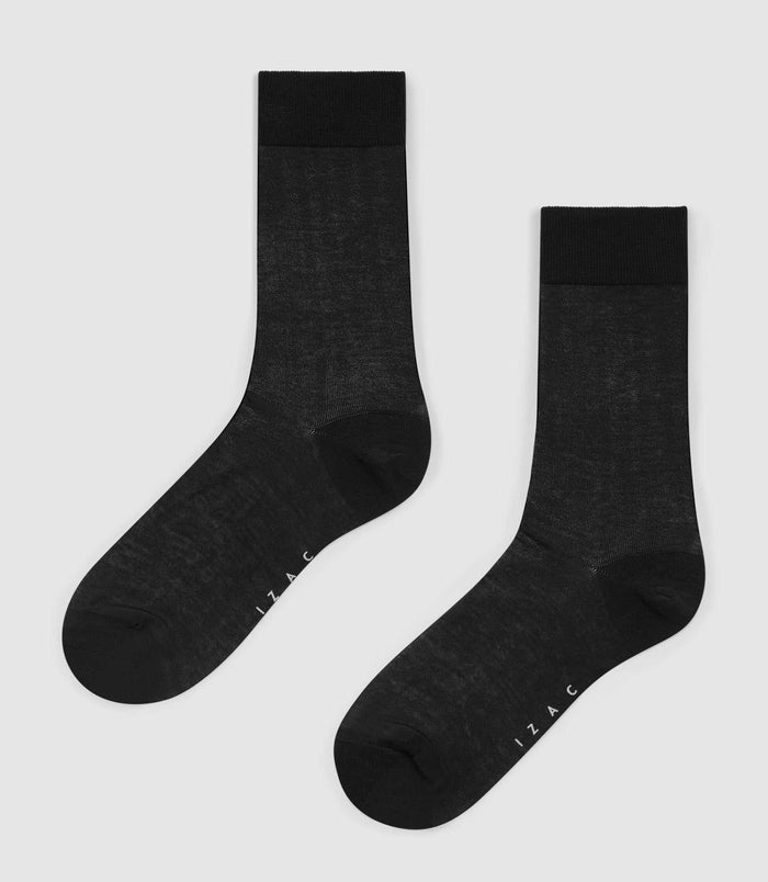 izac Lot de chaussettes montantes noires
