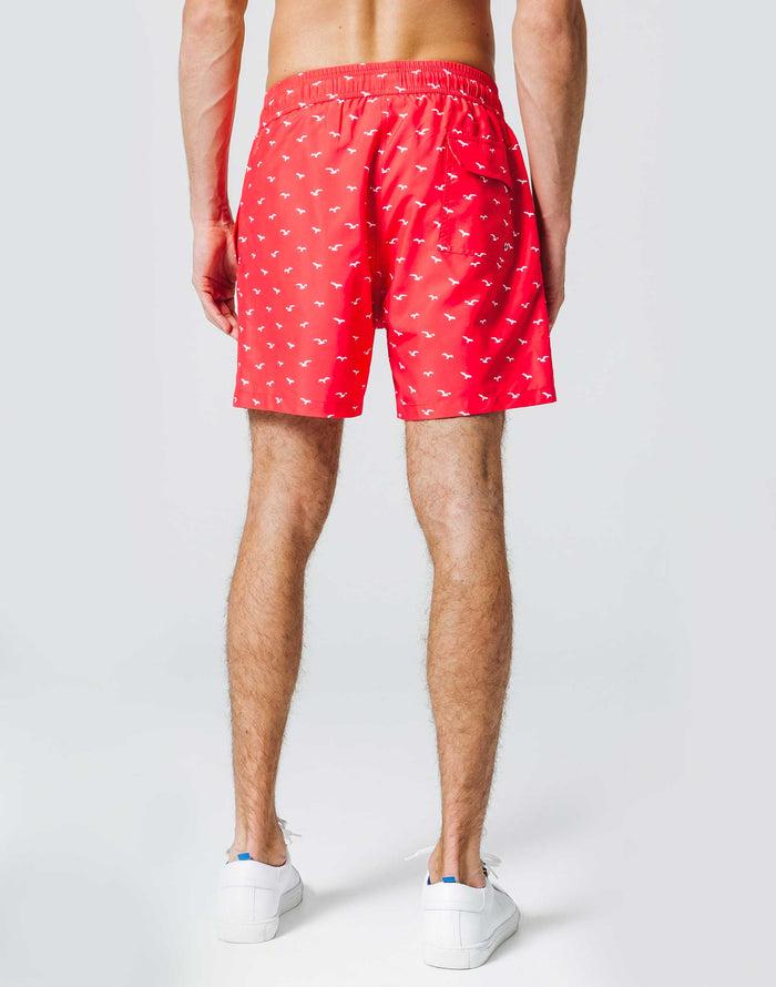 Izac Maillot De Bain Rouge "Oiseaux"