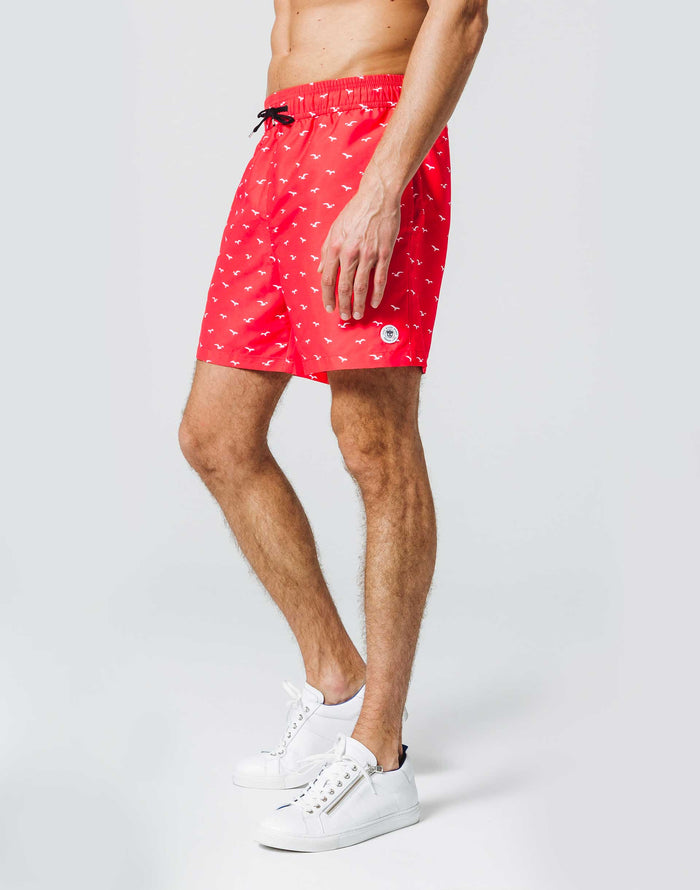 izac Maillot De Bain Rouge "Oiseaux"