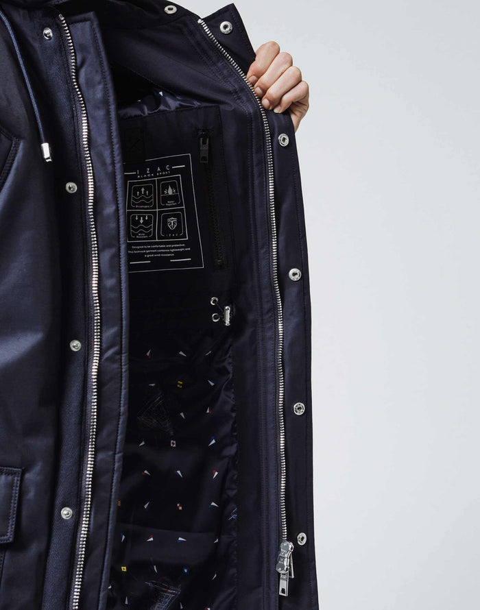Izac Manteau Capuche Marine