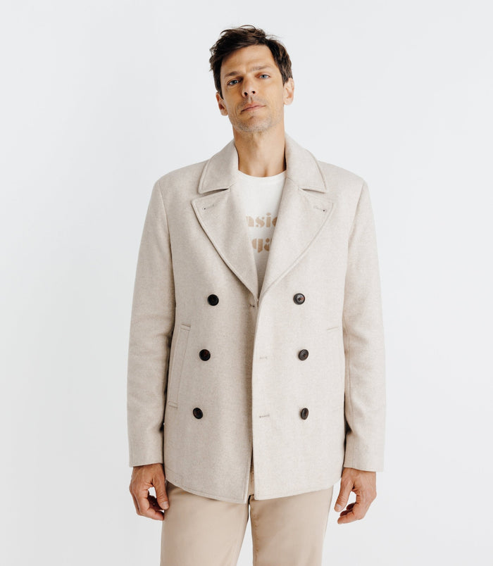 Izac Manteau Croisé Beige