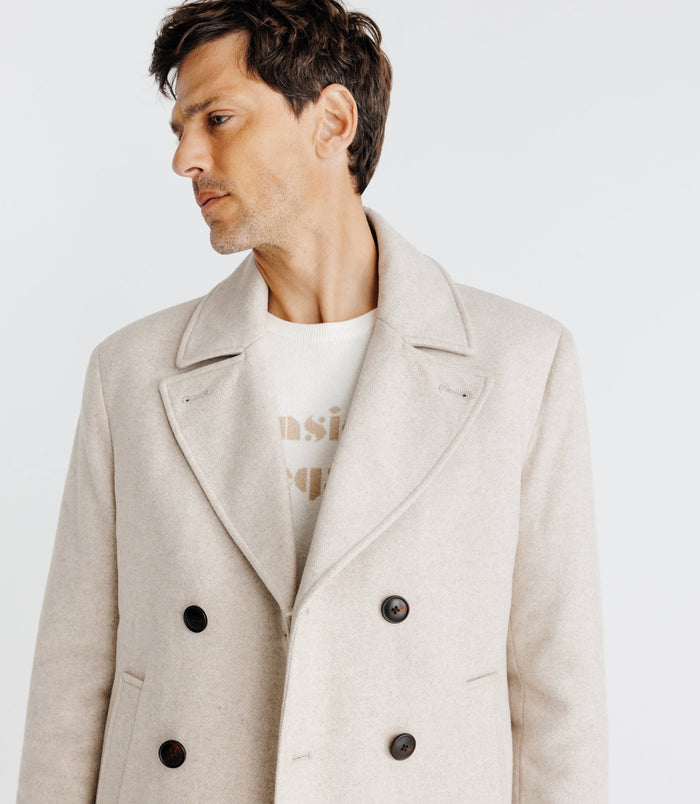 Izac Manteau Croisé Beige