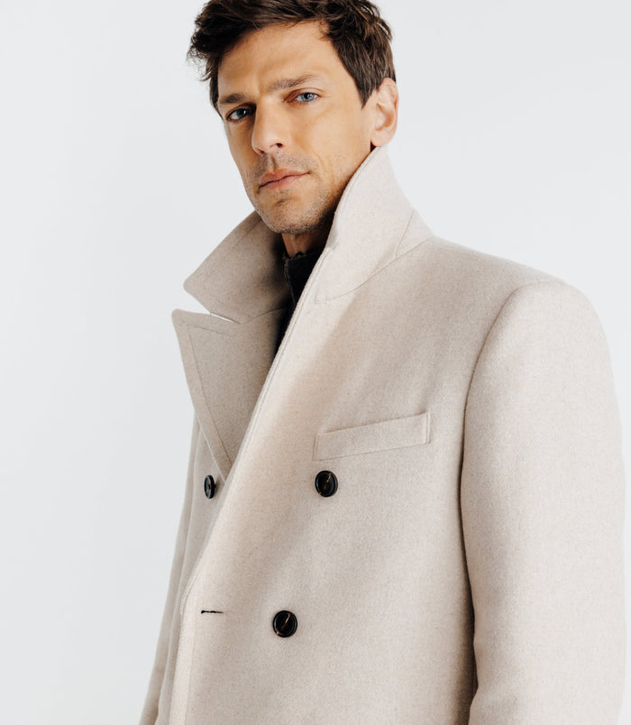 Izac Manteau Croisé Beige