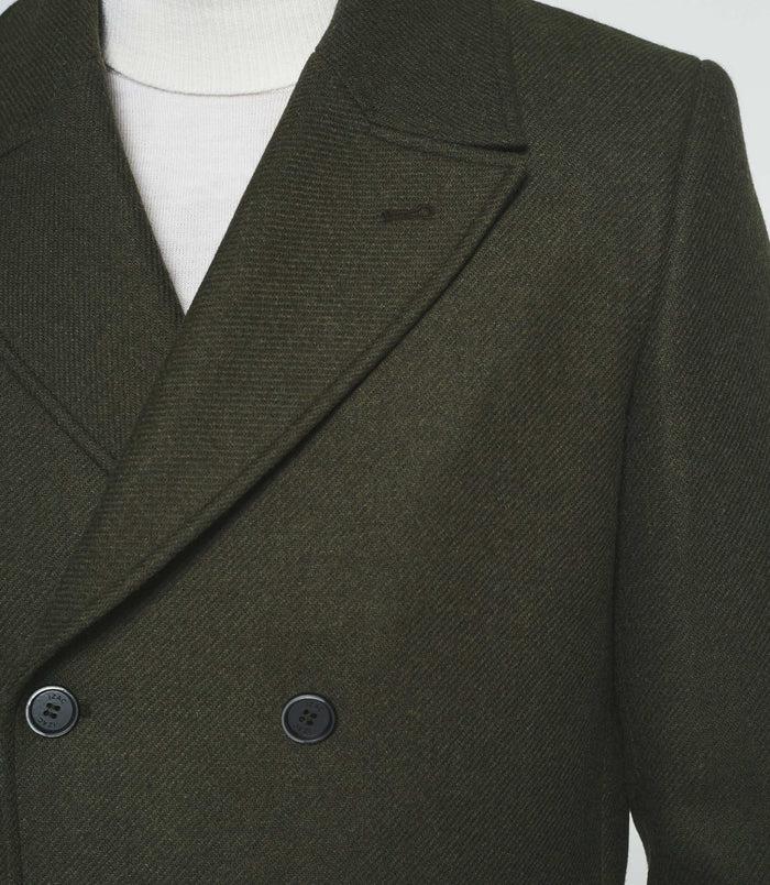Izac Manteau Croisé Col Fourrure Kaki IGNACIO
