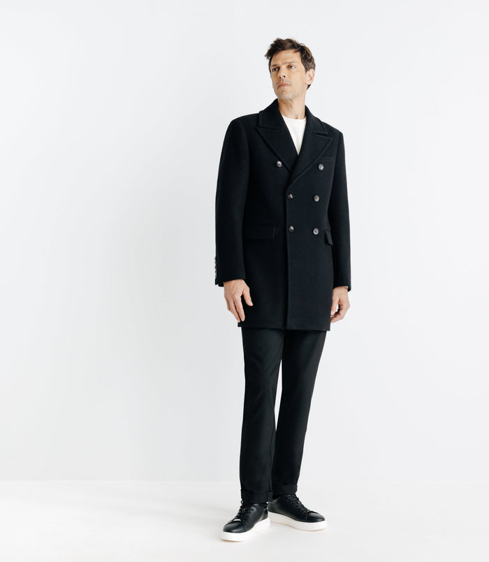 Izac Manteau Croisé Noir