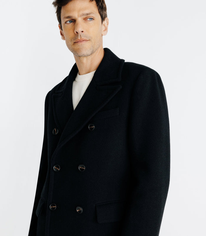 Izac Manteau Croisé Noir
