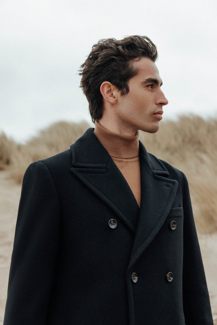 izac Manteau croisé noir