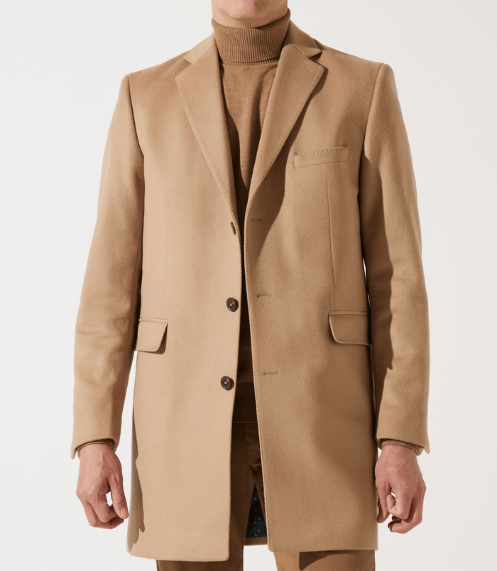 izac Manteau en laine cachemire camel INDALECIO
